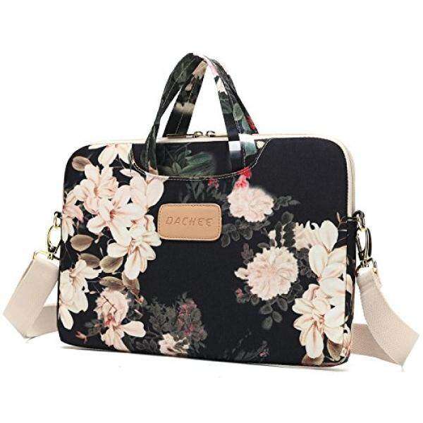 DACHEE Black Peony Patten Waterproof Laptop Shoulder Messenger Bag Case Sleeve for 12 Inch 13 Inch Laptop and Macbook Air Pro 11/12/13 Malaysia