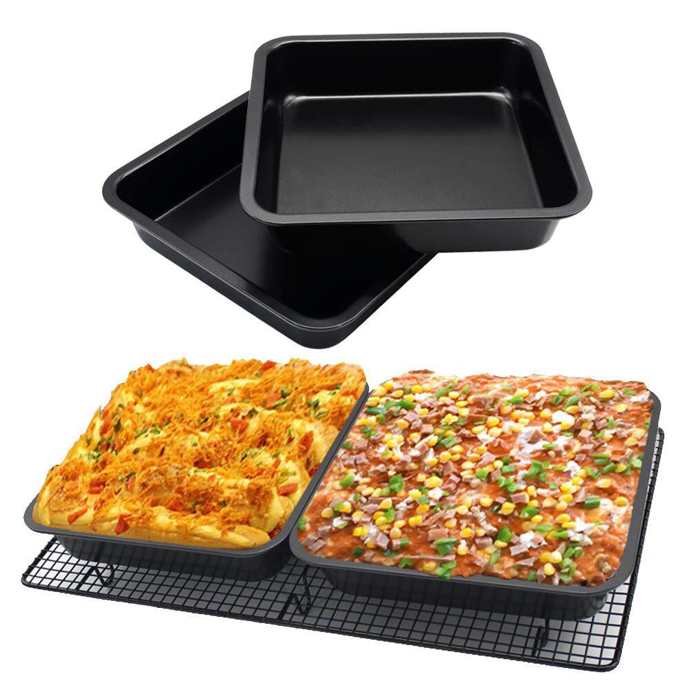 MINI แพนเค้กสแควร์ 8 นิ้วเค้กถาดอบ Non - Stick Bakeware เค้ก Make Pan - INTL