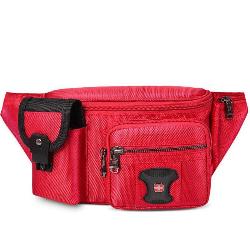 SWISSGEAR ชายกระเป๋าห้อยเอวกีฬา/กระเป๋าเดินทางกันน้ำไนลอน 7 "Oxford ผ้า SWISS Unisex แฟชั่นกระเป๋าสะพายไหล่สีดำล้วน/สีแดง/สีฟ้า /สีเทา/สีม่วง - INTL
