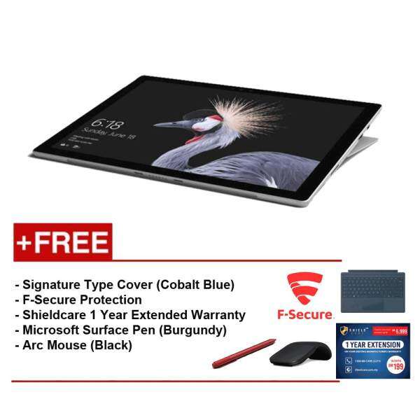 NEW Microsoft Surface Pro-Core i5 8G/256GB Free Surface Pro Type Cover(CobaltBlue)+ Shieldcare 1 Year Extended Warranty+ F-Secure EndPoint Protection+ ArcMouse(Black)+ Microsoft Surface Pen (Burgundy) Malaysia