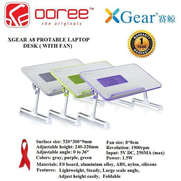 GENUINE XGear A8 Foldable Portable Laptop Notebook Bed Table Stand+Fan Malaysia