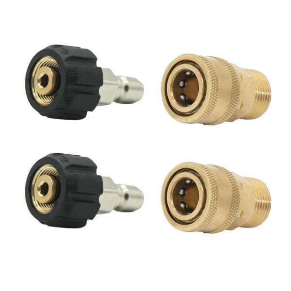 MagiDeal 2 Set Pressure Washer Quick Release M22/14 to 1/4 Plug Brass Quick Connector