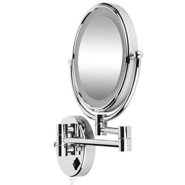 8 Inch LED Wall Mirror Bright Magnifying Extension Folding - Double Faced with normal and Magnifying x5 - 360 degree rotation (with EU plug) Philippines