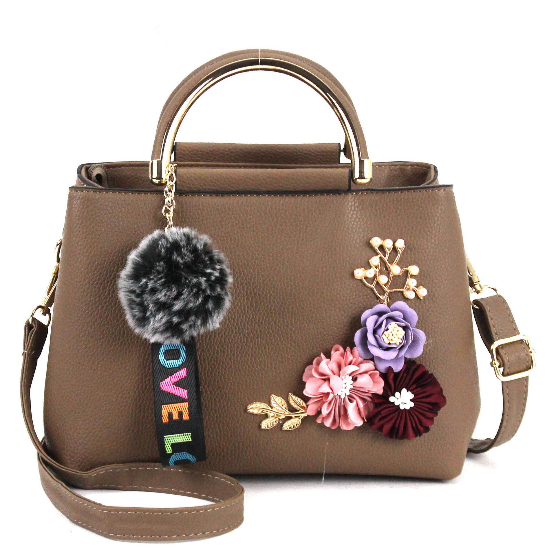 Color Flowers Shell Women's Tote Leather Clutch Bag Small Ladies Handbags