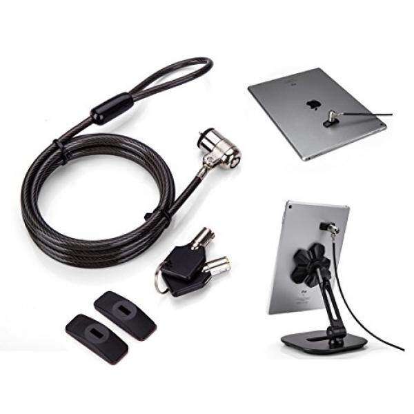 AboveTEK Universal Tablet Lock Security Cable, 2 Keys Durable Steel iPad Locking Kit w/ Adhesive Anchors, Anti Theft Hardware Protection for iPhone Mobile Notebook Computer Monitor Mac Book Laptop Malaysia