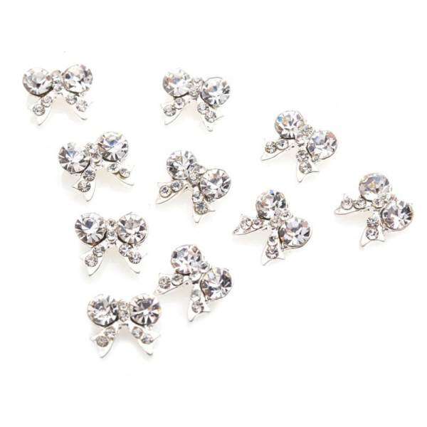 10 x Bow Tie 3D Clear Rhinestone Nail Art DIY Decoration - intl Philippines