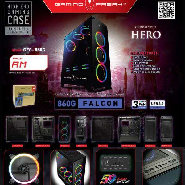 Official Avf Gaming Freak Falcon 860G High End Gaming Atx Casing Malaysia