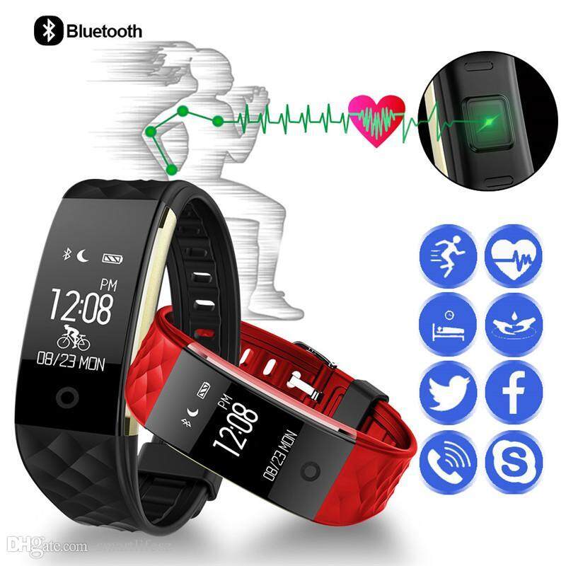 มาใหม่ล่าสุด S2 สมาร์ตริสแบรนด์บลูทูธ 4.0 Band เครื่องวัดชีพจรกีฬา IP67 กันน้ำ OLED Smartband สร้อยข้อมือสำหรับโทรศัพท์ iOS Android