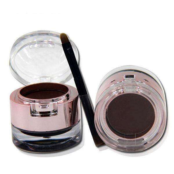 New 2 in 1 Dark Brown Eyebrow Powder +Eyeliner Gel With Brush Long Lasting Kit - intl Philippines