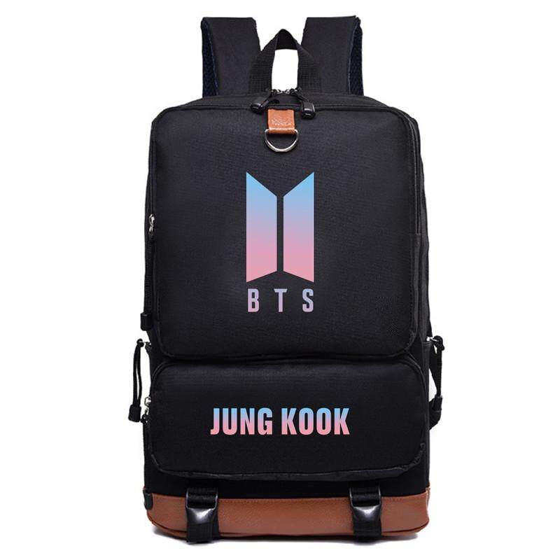 PT-B027 KPOP BTS กระเป๋าเป้ไนลอน Bangtan Boys Love Yourself โลโก้กระเป๋านักเรียน JHOPE จีมินจิน JUNGKOOK ฿แร็พมอนสเตอร์ SUGA V J-HOPE JUNG KOOK K - Pop เกาหลีนักเรียนกระเป๋าสะพายสำหรับทั้งชายหญิง