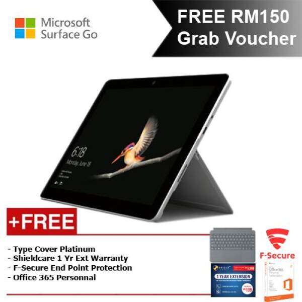 Microsoft Surface Go Y/8GB 128GB + Surface Go Type Cover Burgundy + Shieldcare 1 Year Entended Warranty + F-Secure Endpoint Protection + Office 365 Personal Malaysia
