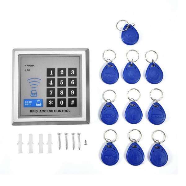 Justgogo Cửa Điều Khiển Truy Cập Hệ Thống Đầu Đọc THẺ RFID Điện Mật Khẩu Chuông Cửa Hệ Thống Khóa với 10 ID Chìa Khóa Fobs