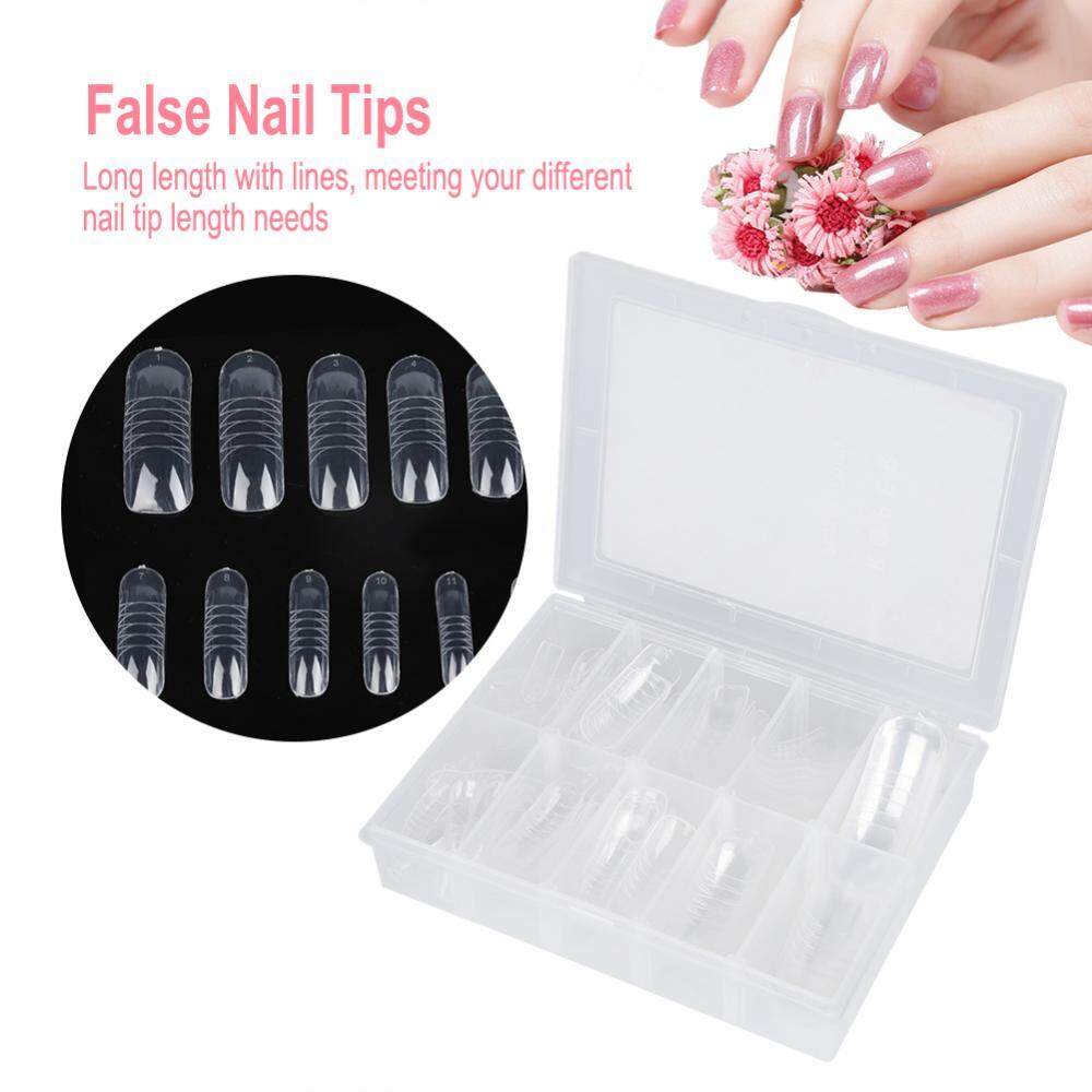 140pcs Dual System Form Extension False Nail Tips Nail Art Tips UV Gel DIY 12 Sizes with Lines - intl