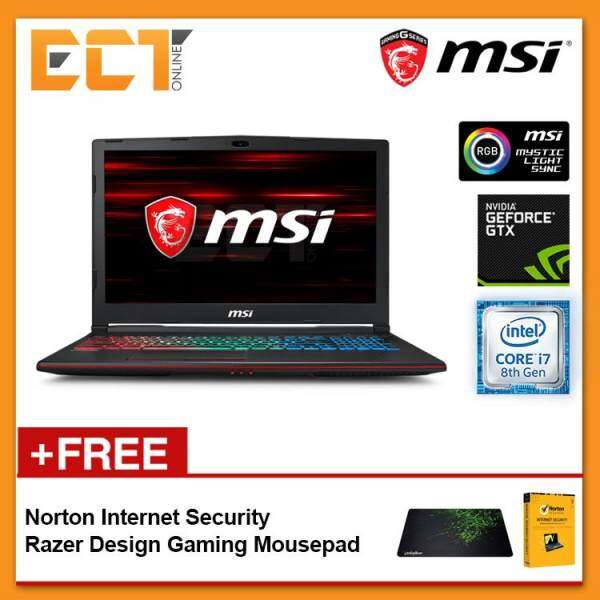 MSI GP63 8RD-409 Gaming Laptop (i7-8750H 4.10GHz,1TB+128GB SSD,8GB,GTX1050TI-4G,15.6 FHD,W10) Malaysia