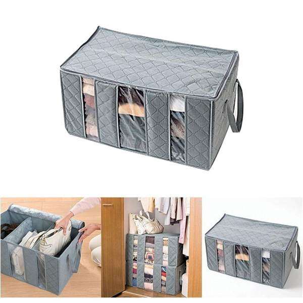 Fortunet Gray Bamboo Charcoal Clothes Storage Bag 65L(60*35*31cm)