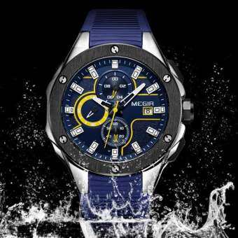ใหม่กีฬากันน้ำ MEGIR โครโนกราฟนาฬิกาควอตซ์ผู้ชายนาฬิกา Relogio Masculino แบรนด์หรู Siliconon นาฬิกาผู้ชายผู้ชายผู้ชายของ Saat 2053 - นานาชาติ