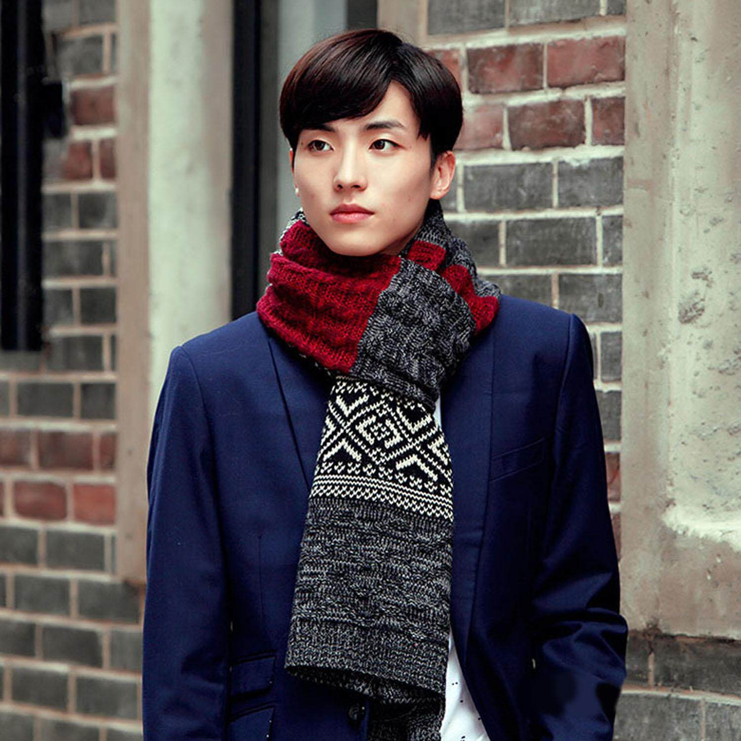 Classic Retro Unisex Multicolor Patchwork Winter Thick Warm Knitted Soft Thermal Scarf Valentines Day Gifts for Men Women Boyfriend Classic Retro Unisex Multicolor Patchwork Winter Thick Warm Knitted Soft Thermal Scarf Valentines Day Gifts for Men Women Boyfriend
