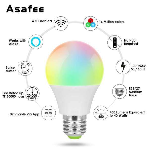 WIFI Smart Music Bulb 4.5W E27 RGB color Dimmable Support Amazon Alexa & Google Home IOS/Android APP Control AC85-265V