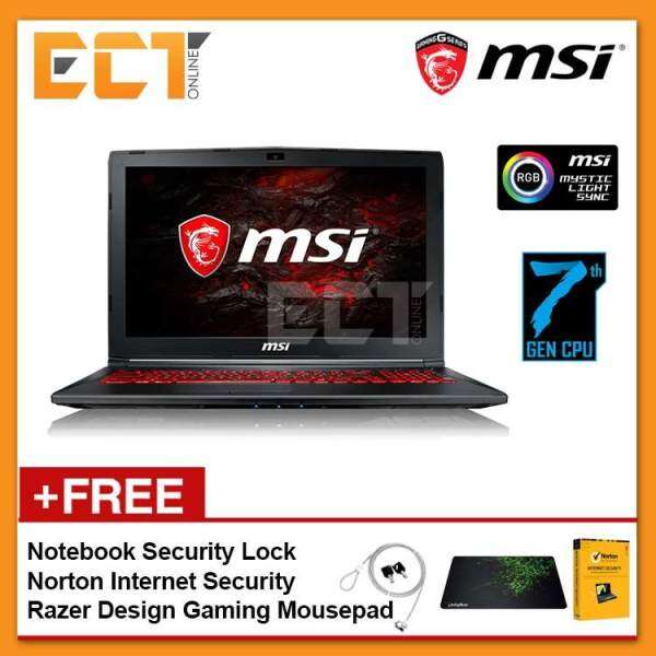 MSI GL62M 7RDX-2629 Gaming Laptop (i7-7700HQ 3.80GHz,1TB,4GB,NV GTX1050-4GB,15.6 FHD,No O/D,W10P) - Black Malaysia