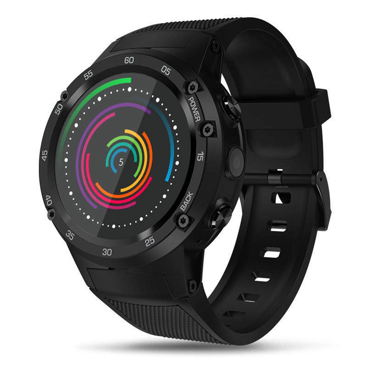 Zeblaze THOR 4 1.39 นิ้ว AMOLED 4 กรัม LTE 1 กิกะไบต์ + 16 กิกะไบต์ GPS WIFI Android 7.0 5.0MP นาฬิกากล้องอัจริยะโทรศัพท์สีดำ