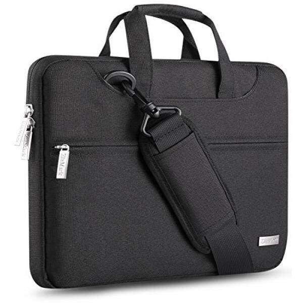 ZinMark 13-13.3 inch Water Resistant Multi Functional Protective Laptop Shoulder Bag with Handle & Strap, Oxford Fabric Messenger Bag with Storage Pockets for Business Travel,Black Malaysia