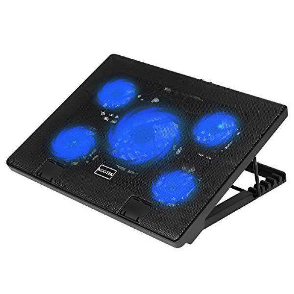 Kootek Laptop Cooling Pad 12-17 Cooler Pad Chill Mat 5 Quiet Fans LED Lights and 2 USB 2.0 Ports Adjustable Mounts Laptop Stand Height Angle Malaysia