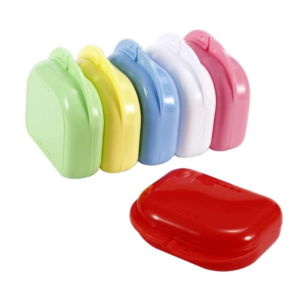 YTRI 5 ชิ้นรีเทนเนอร์จัดฟัน Braces Mouthguard GUARD ฟันปลอมตู้เก็บของกล่องสีเคสใส่ของกล่องฟันปลอม