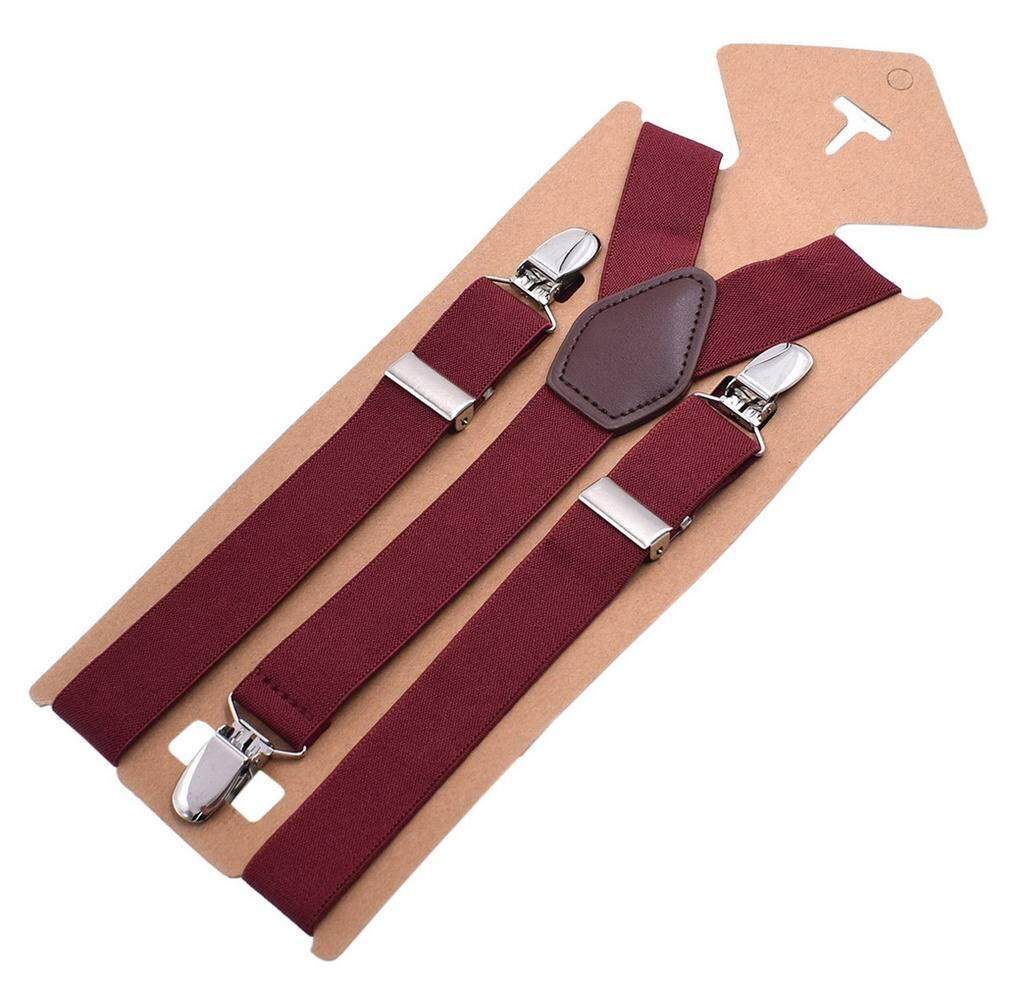 SMILE YKK Unisex 3 คลิป Y กลับรั้งยืดหยุ่นกางเกงปรับได้ Suspenders