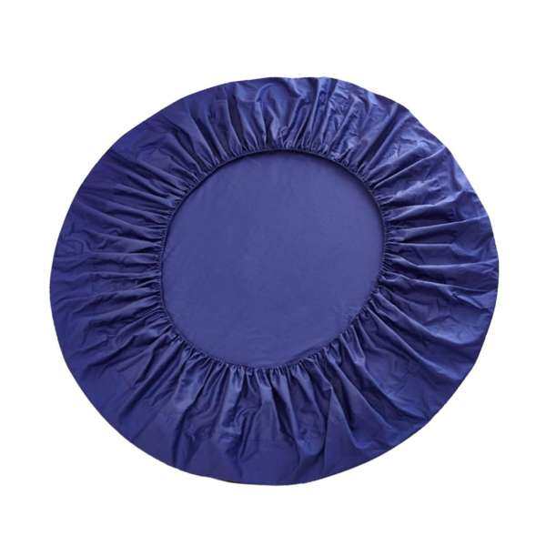 BolehDeals Solid Color Pure Cotton Round Bed Spread Fitted Sheet Covers Sapphire Blue