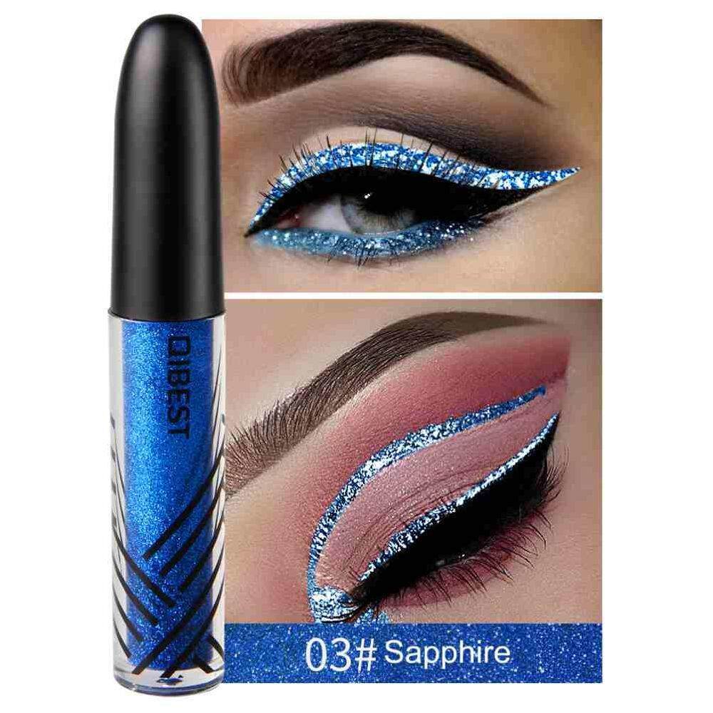Qooiu QIBEST 13 สีแฟลชอายไลน์เนอร์แบบน้ำอายแชโดว์ Liquid Glitter Makeup เครื่องสำอางค์