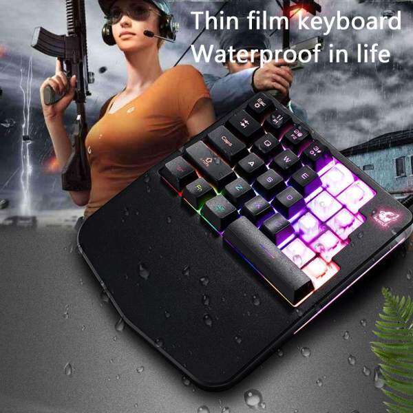 niceEshop Wired Gaming Keyboard K11 28 Keys LED BackLight Usb Ergonomic Pro Gamer Single-hand Control Mechanical Keypad For PC Laptop Computer Malaysia