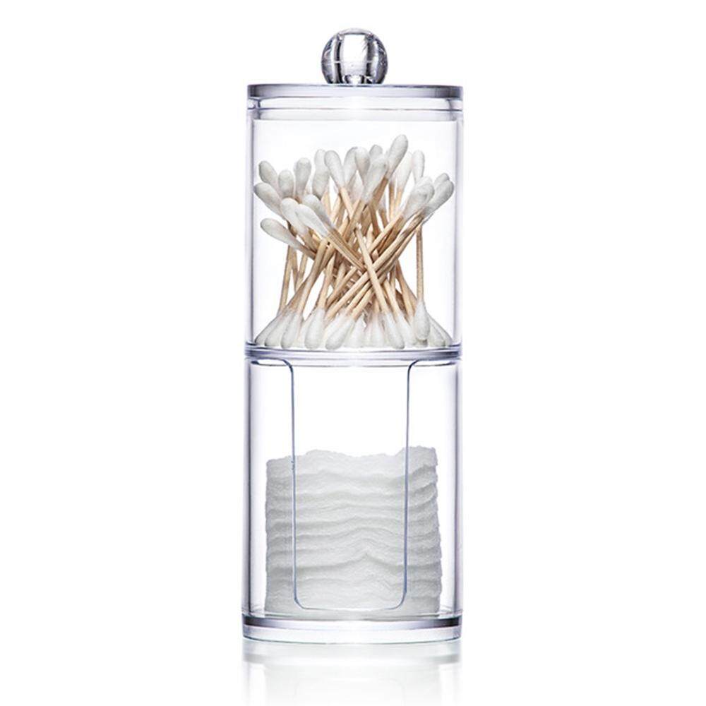 ZLOYI ใหม่ CLEAR ของตกแต่งอะคริลิคแผ่นผ้าฝ้าย Swab ที่ยึดกล่องเครื่องสำอาง Organizer - INTL