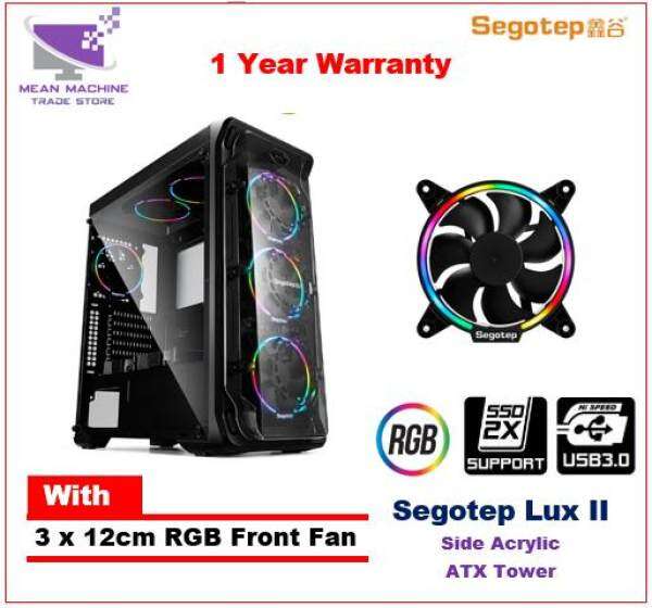 Segotep Black Lux II /Lux-2 / RGB fan /Mid Tower ATX Gaming Chassis Malaysia