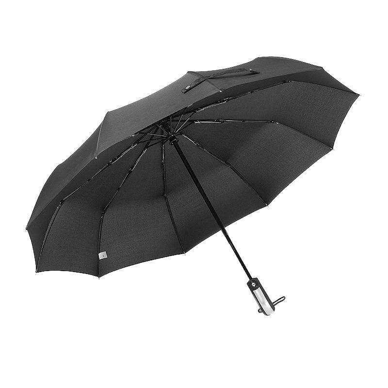 JOMOO Store ลมร่มพับอัตโนมัติอัตโนมัติชายหรูหราร่มทนลมสำหรับผู้ชาย Rain สีดำเคลือบ - INTL