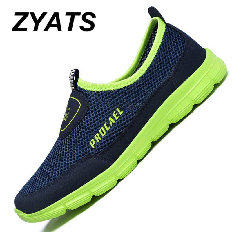 ZYATS 2018 รองเท้าผ้าใบลาฟลายรุ่นใหม่ของผู้ชายรุ่นใหม่ของรองเท้าลินินน้ำหนักเบารองเท้าแฟชั่นลำลองขนาดใหญ่ 39-45