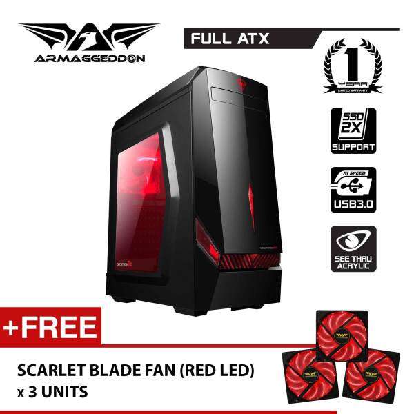 Decatron T3z Full ATX Gaming PC Chassis Free Cooling Fan (x3) By Armaggeddon Malaysia