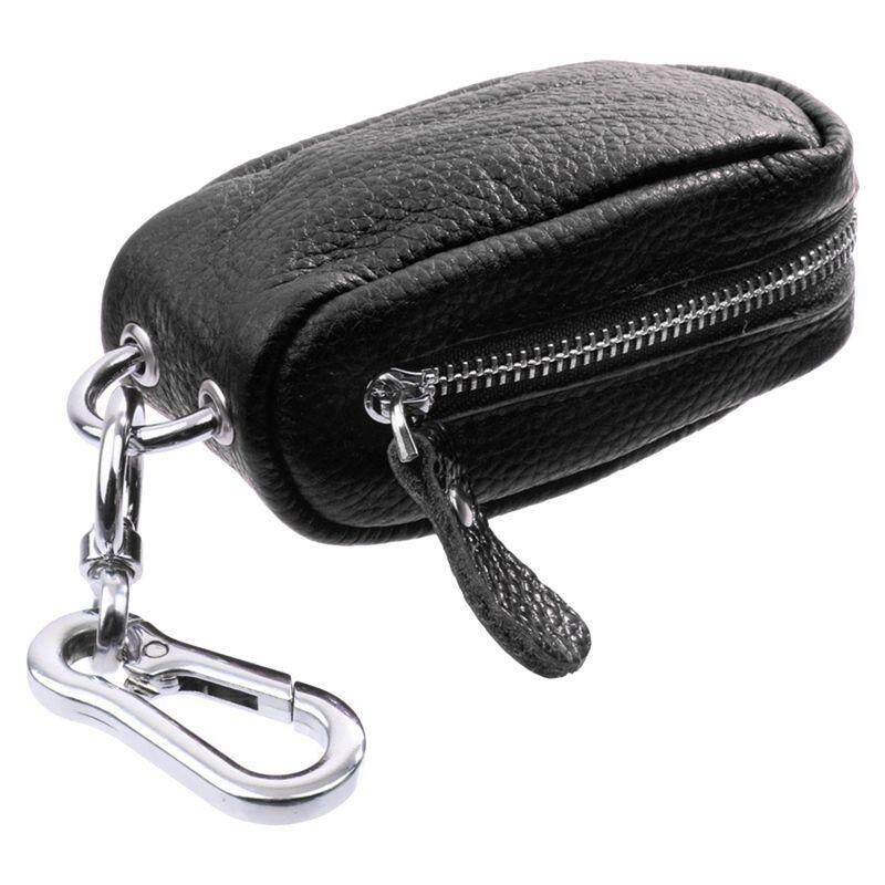 รถกระเป๋ากุญแจในครัวเรือนกระเป๋ากุญแจ Unisex กระเป๋าซิปในหนัง PU สำหรับพวงกุญแจสำหรับคีย์/USB/ชิ้น/เหรียญสีดำ - INTL