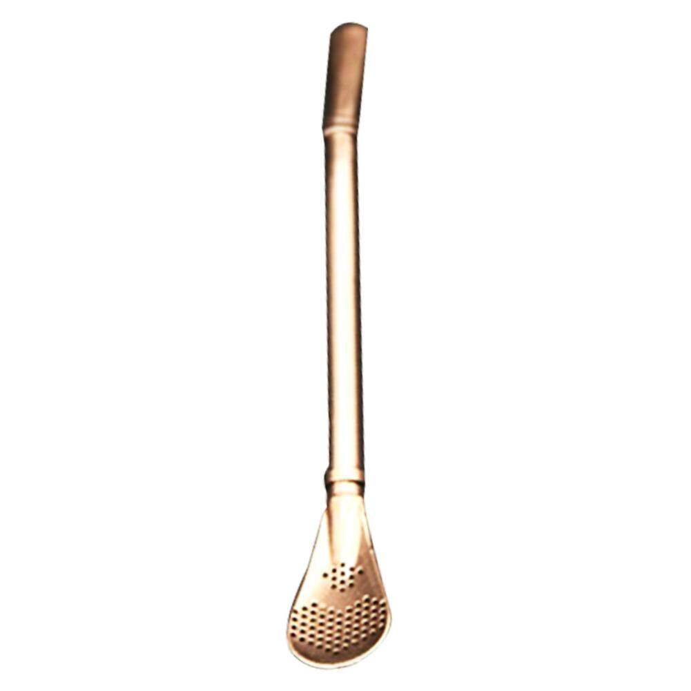 หลอดดื่มช้อน Straw Stirring ที่กรองชา Stick สแตนเลส Bombilla Reusable