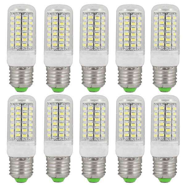 E27 12W 1800lm 69-SMD 5730 Cold White LED Corn Bulbs (220~240V/10PCS) - intl