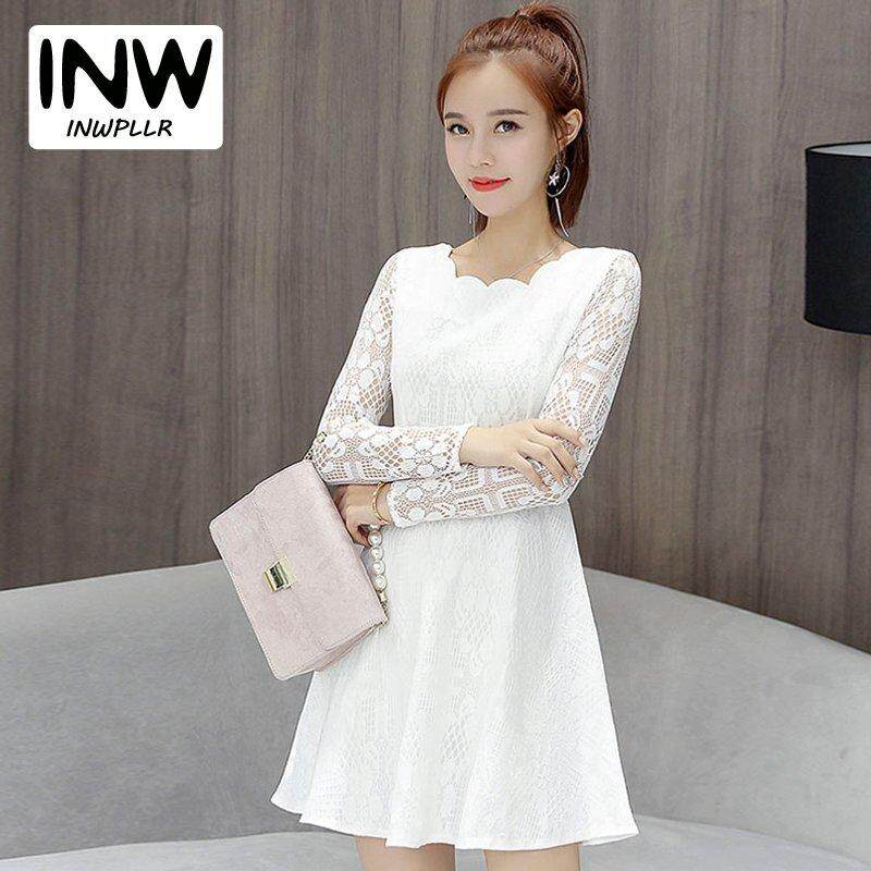 INWPLLR สไตล์เกาหลีชุดเดรสสตรี Casual WAVE คอชุดลูกไม้แฟชั่นของผู้หญิงแขนยาวชุดสุภาพสตรีฤดูใบไม้ร่วง A - Line เสื้อผ้ากุลสตรี INWPLLR สไตล์เกาหลีชุดเดรสสตรี Casual WAVE คอชุดลูกไม้แฟชั่นของผู้หญิงแขนยาวชุดสุภาพสตรีฤดูใบไม้ร่วง A - Line เสื้อผ้ากุลสตรี