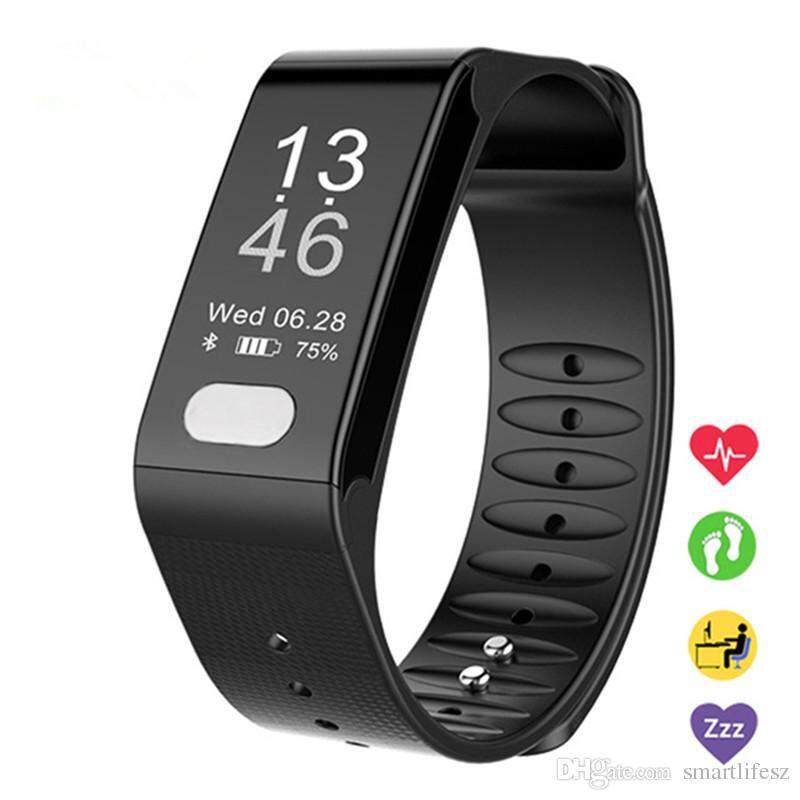 มาใหม่ล่าสุด T6 ECG + PPG รายรัดข้อมือเพื่อสุขภาพ Heart Rate ความดันโลหิตการตรวจสอบการนอนหลับบลูทูธเครื่องมือติดตามอัจฉริยะสำหรับ Android4.4/IOS8.0 ด้านบน