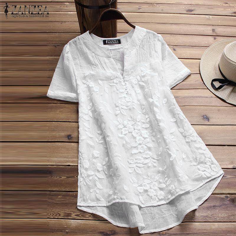 ZANZEA Women Plus Size Floral Top Tee T Shirt V Neck Flare Basic Solid Tunic Blouse ZANZEA Women Plus Size Floral Top Tee T Shirt V Neck Flare Basic Solid Tunic Blouse