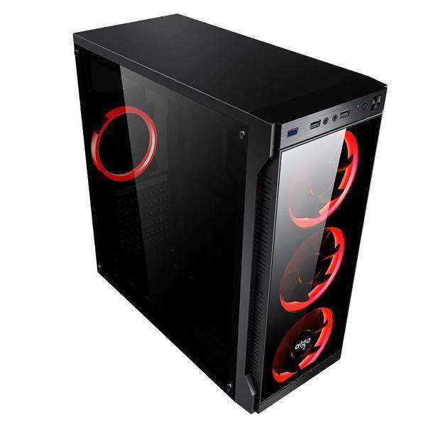 Aigo Beyond 3 ATX / m-ATX / ITX Full Window Gaming Casing + 3 Units Aigo Eclipse 12CM Ring LED Fan Malaysia
