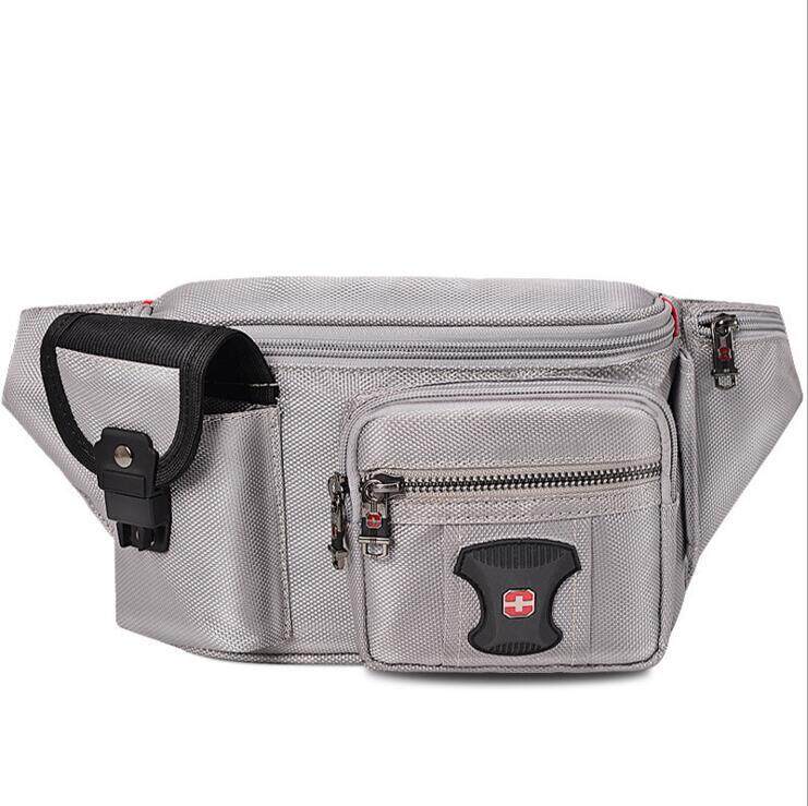 SWISSGEAR ชายกระเป๋าห้อยเอวกีฬา/กระเป๋าเดินทางกันน้ำไนลอน 7 "Oxford ผ้า SWISS Unisex แฟชั่นกระเป๋าสะพายไหล่สีดำล้วน/สีแดง/สีฟ้า /สีเทา/สีม่วง - INTL