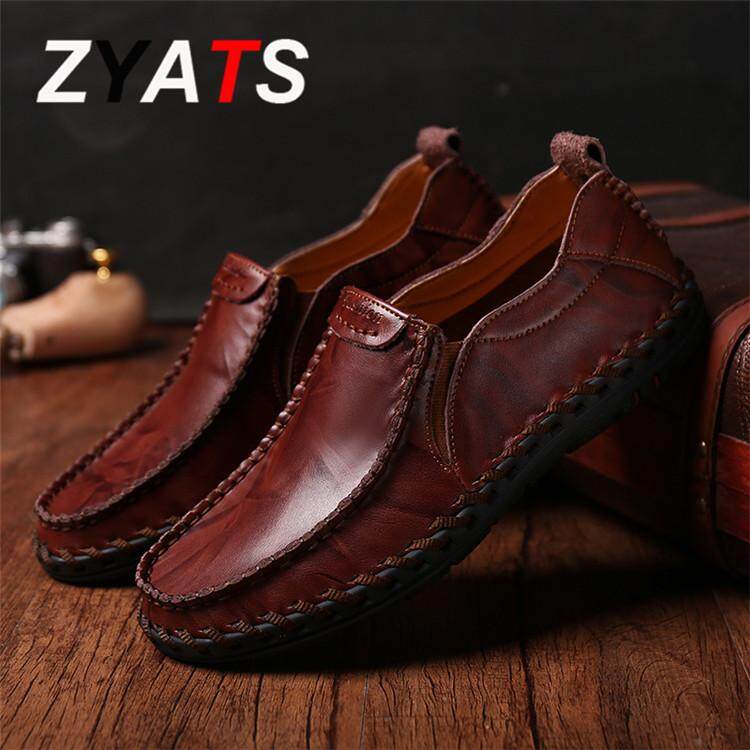 ZYATS รองเท้าหนังวัวแท้คละแบบรองเท้าผู้ชายรองเท้าหนังกระโปรง Size 38-47