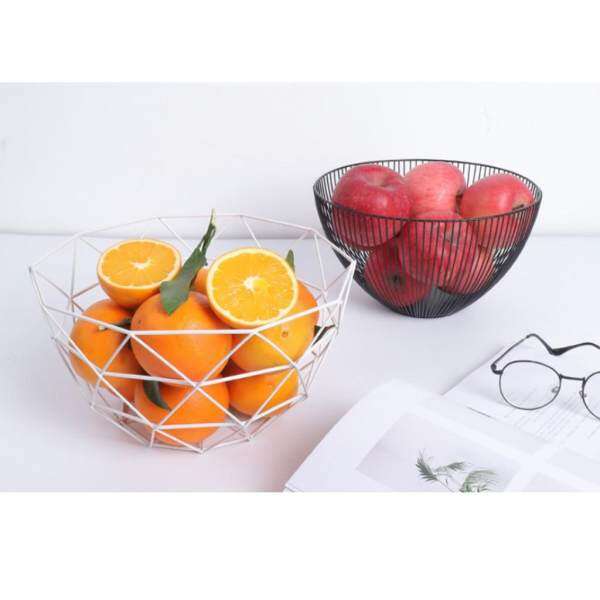 BolehDeals 2-pc Wire Fruit Basket Bowl Food Serving Bowl Candy Biscuit Snack Tray Black - intl