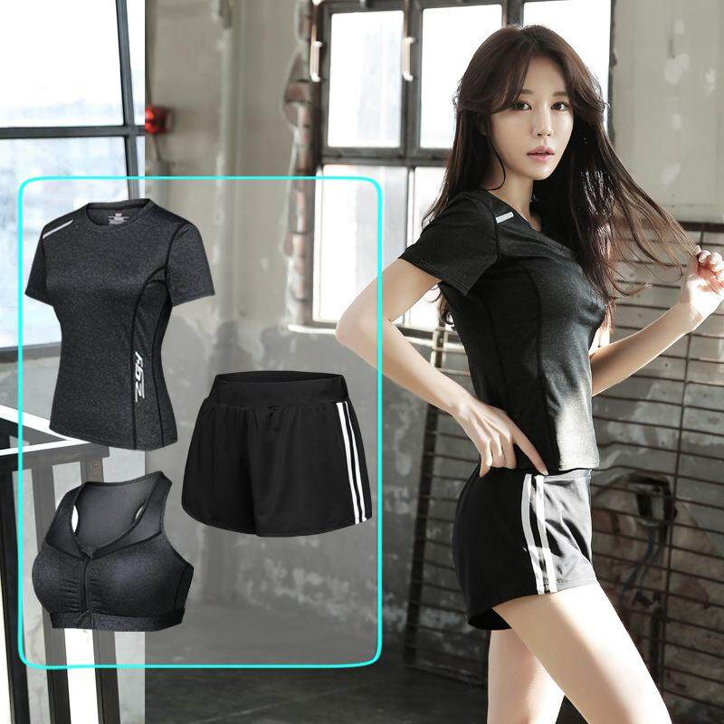 ฤดูร้อนใหม่ของผู้หญิงแขนสั้นชุดออกกำลังกายฟิตเนส - INTL