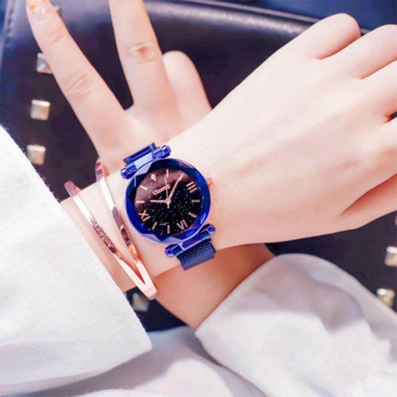 Outops Luxury Starry Sky นาฬิกาควอตซ์แม่เหล็กหัวเข็มขัดสายรัดสแตนเลสนาฬิกาผู้หญิงของขวัญ