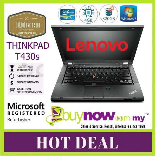 REFURBISHED LAPTOP , NOTEBOOK LENOVO THINKPAD T430s INTEL CORE i5 - 3320M 2.60GHz , 4GB DDR3 , 320GB HARD DISK WINDOWS 7 PRO Malaysia