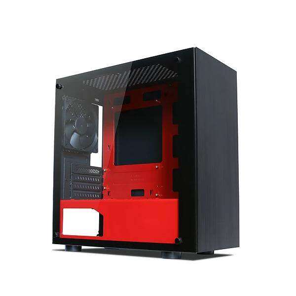 Tecware Nexus M Tempered Glass Gaming Casing With 3 Units 12CM Fan (Red) Malaysia